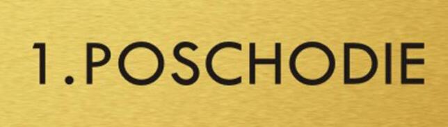 Štítok na dvere zlat.mat. 4x14cm text / 1. POSCHODIE