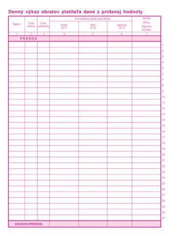 892 Kniha obratov pre platitelov DPH