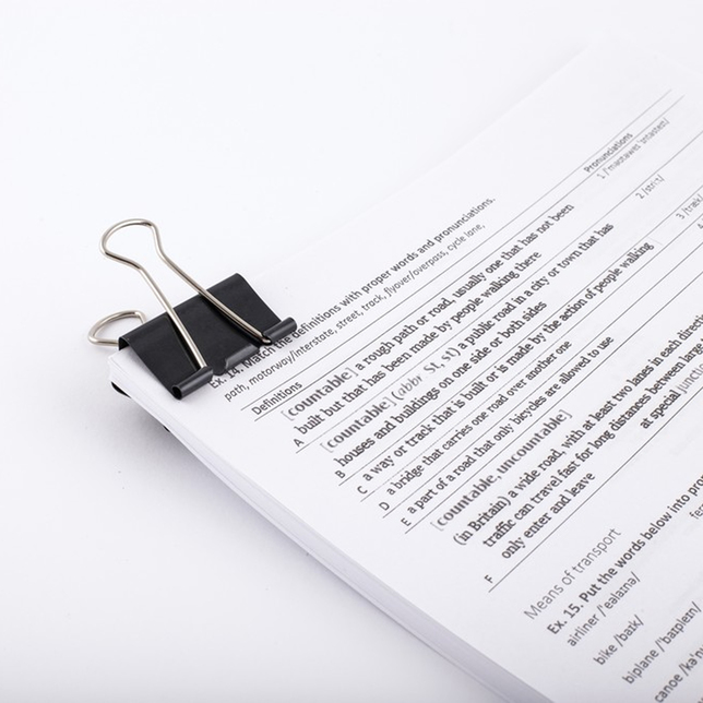 Binder klip 12ks čierny