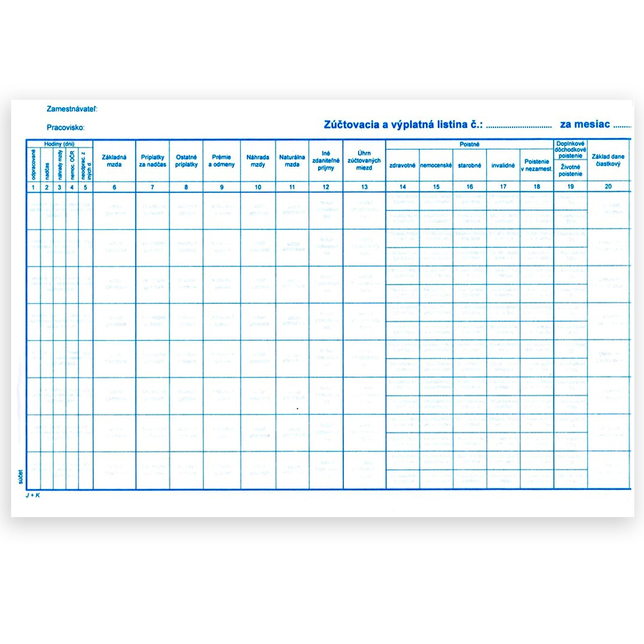 054 Vyplatna listina 57x21cm