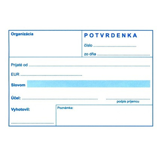 290 Potvrdenka A6, samoprepisovaci papier