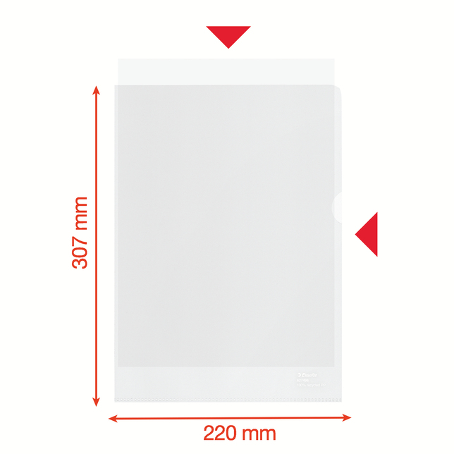 62796 Obal L na dokumenty Esselte A4 recyklovaný 100 mic. bal.100ks