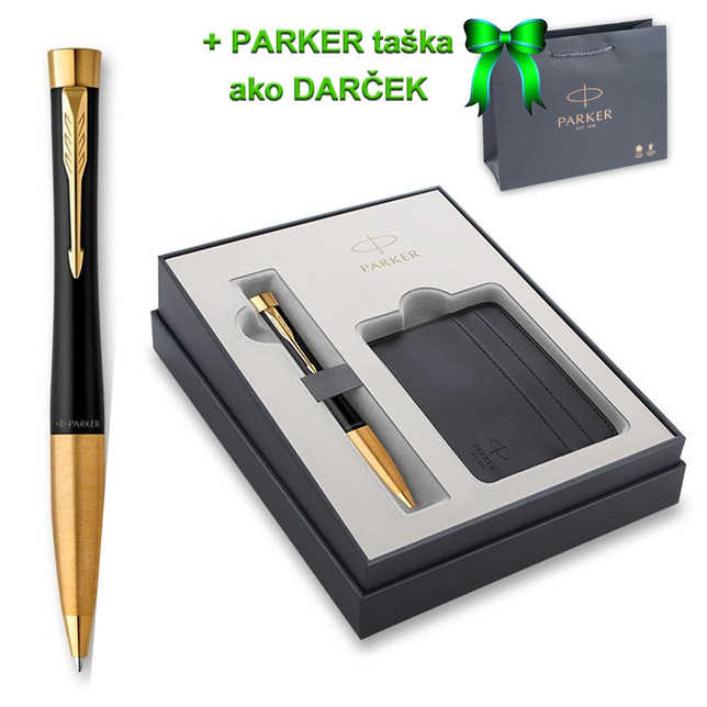Parker URBAN Muted čierne pero GT BP, darčeková kazeta s puzdrom 