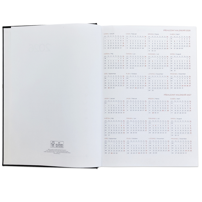 Rezervačná kniha A4 s denným diárom 2026 čierna
