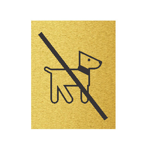 Štítok na dvere zlat.mat. 7x9cm Picto / Zákaz vstupu so psom