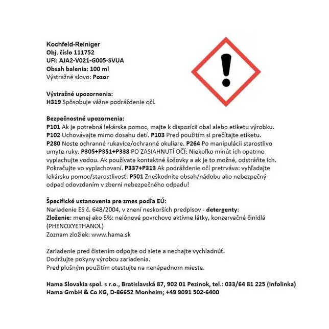 110700/00111752 čistiaci set pre sklokeramické dosky 125ml