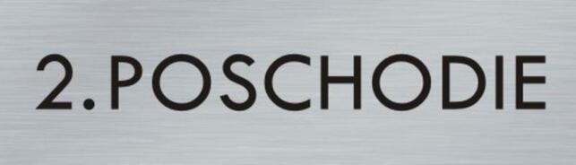 Štítok na dvere strieb.mat. 4x14cm text / 2. POSCHODIE