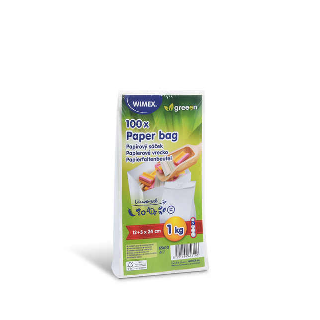 Papierové vrecko biele 12+5 x 24cm bal.100ks