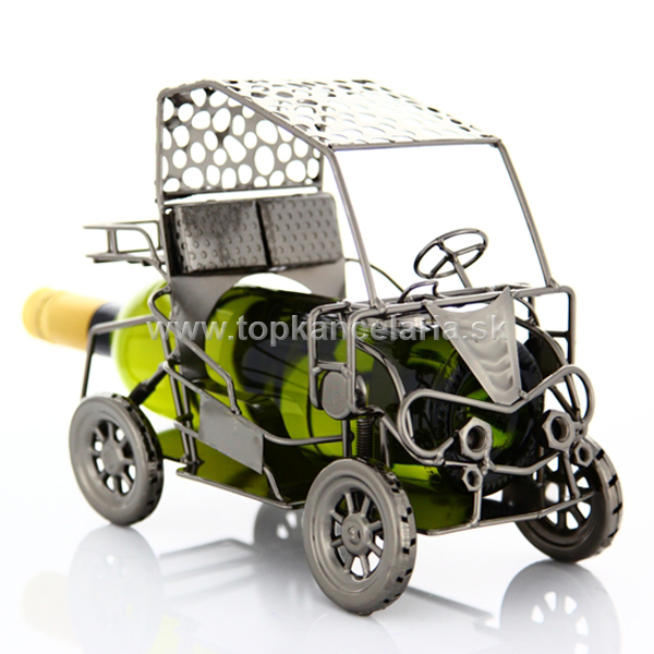 98174 Kovový stojan na víno, golfové auto
