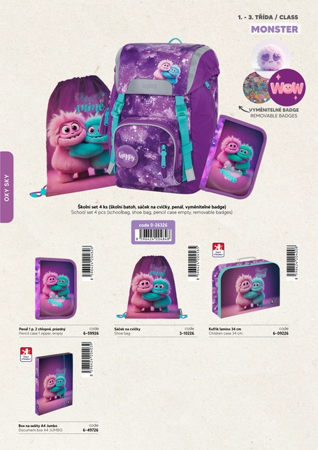 Školský set 4 dielny OXY SKY Monster
