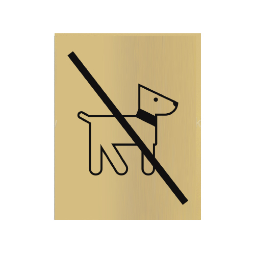 Štítok na dvere zlat.mat. 7x9cm Picto / Vstup so psom