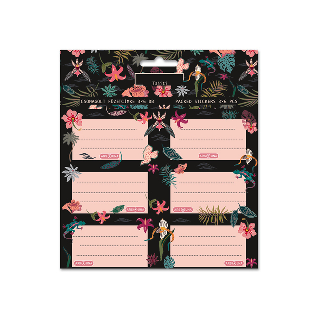 Štítky na zošity 3x6ks Tahiti