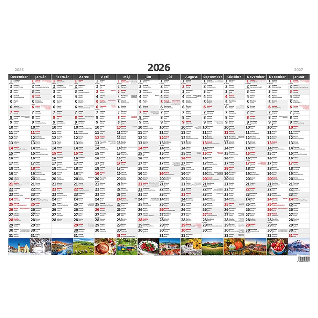 Plánovacia ročná mapa A1 N340-26, 2026 obrázková