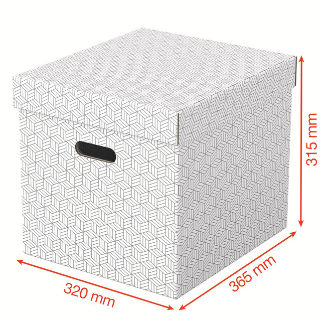 628288 Úložný box kocka biela 3ks Esselte Home s úchytom