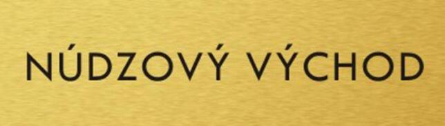 Štítok na dvere zlat.mat. 4x14cm text / NÚDZOVÝ VÝCHOD