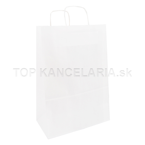 Papierová taška s krútenou rúčkou 35x14x26cm biela
