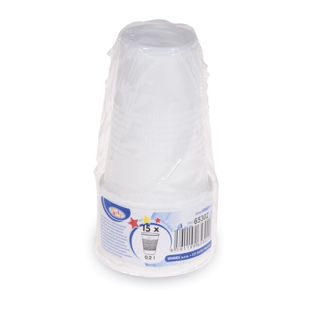Plastový pohár (PP) biely 0,2l bal.15ks 65302