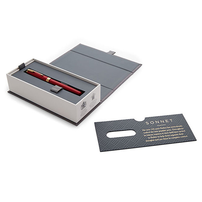 Parker Sonnet červený lakovaný roller so zlatým klipom GT RB