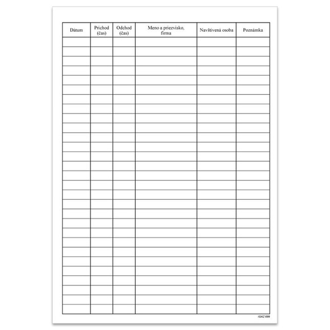 699 Kniha návštev A4 tvrdá väzba 96 listov