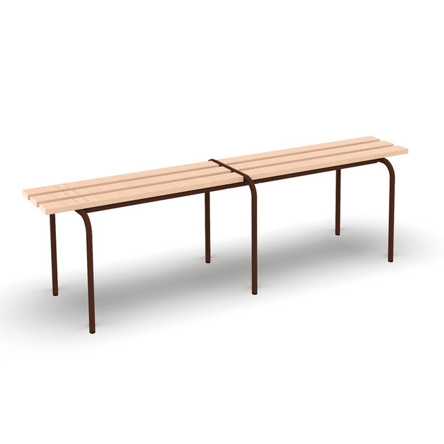 LO16 kovová šatňová lavica 160cm šedá