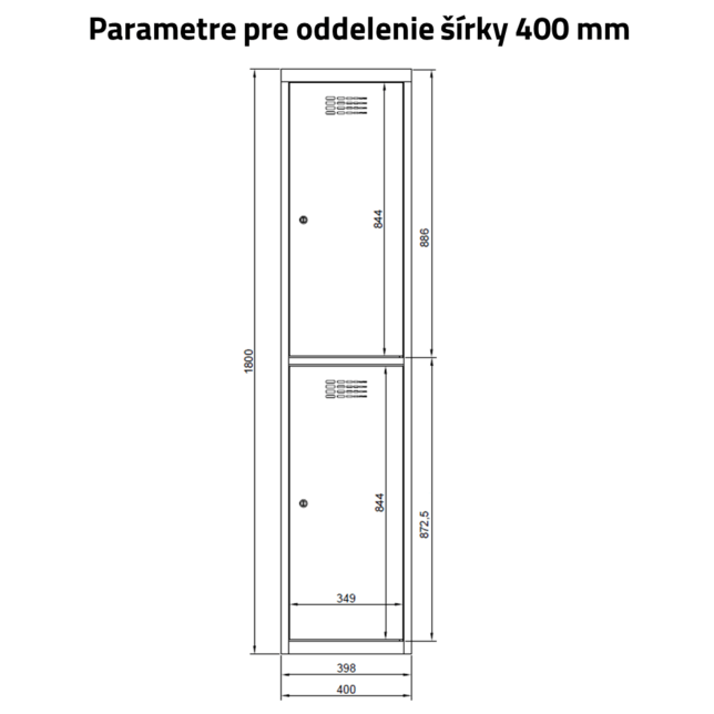SUS422W Šatníková skriňa 4 priehradky šedá 180x80