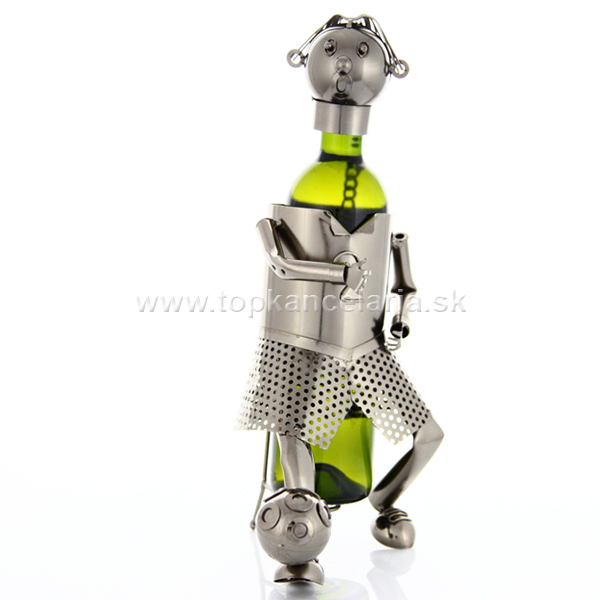 98050 Kovový stojan na víno, motív futbalista