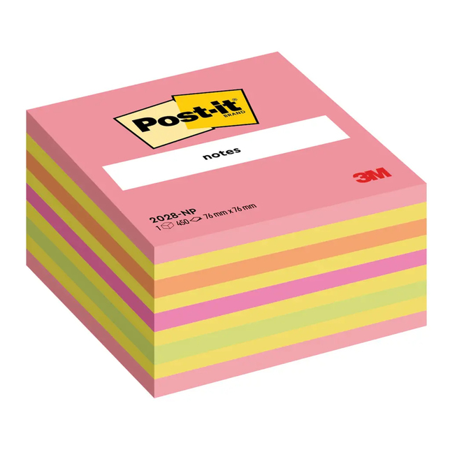 Bloček kocka Post-it 76x76mm mix neónových farieb