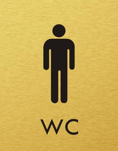 Štítok na dvere zlat.mat. 7x9cm Picto / WC muži