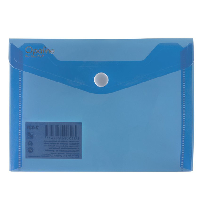 Plastová obálka A6 na šířku s cvočkom Opaline