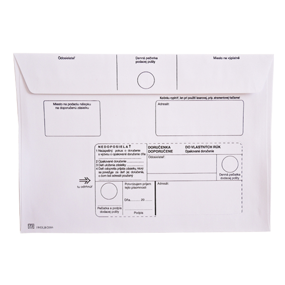 Obálky C5 s doručenkou DVR