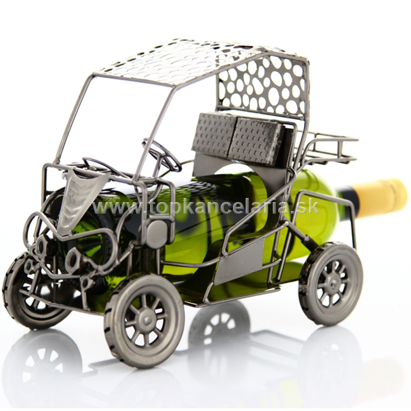 98174 Kovový stojan na víno, golfové auto