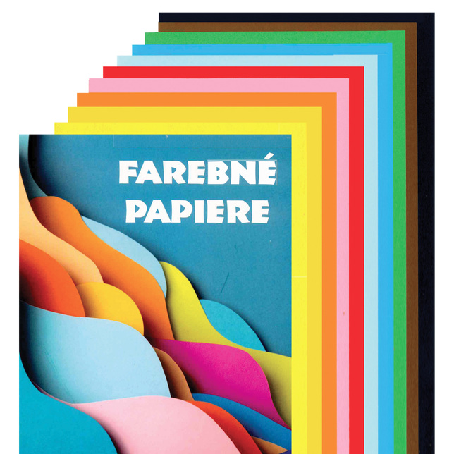 Farebný školský papier 10 farieb A4, 20 listov