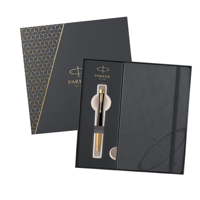 Parker URBAN Muted čierne pero GT BP, darčeková kazeta so zápisníkom
