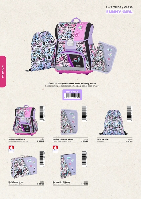 Peračník Prémium Funny Girl 1p. üres 2 fakkal