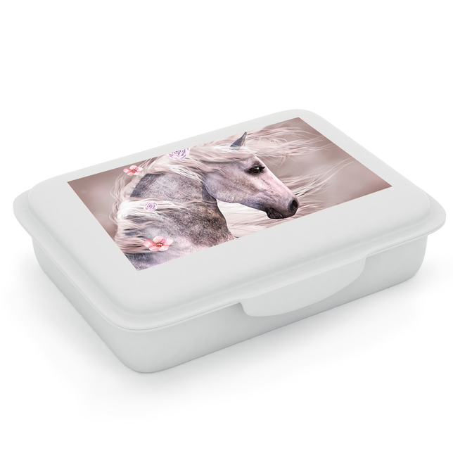 Box na desiatu s priehradkou Prémium LIGHT kôň romantic