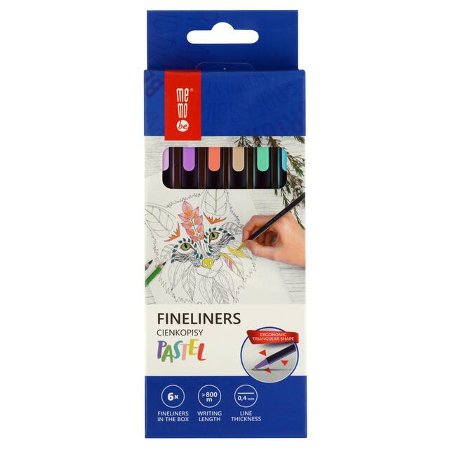 Liner 0,4mm pastel sada 6ks Memobe