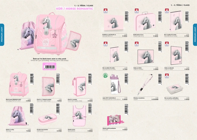 Školský set 3 dielny Prémium LIGHT kôň romantic 2