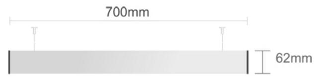 Su101/BL závesná tabuľa 700x62mm DeSign Economy