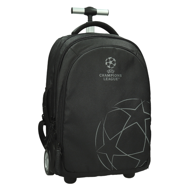 Školská taška na kolieskach UEFA Black 531417