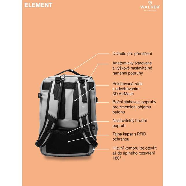 Ruksak WALKER Element Mauve