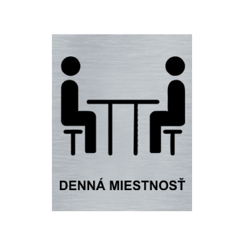 Štítok na dvere strieb.mat. 7x9cm Picto / Denná miestnosť