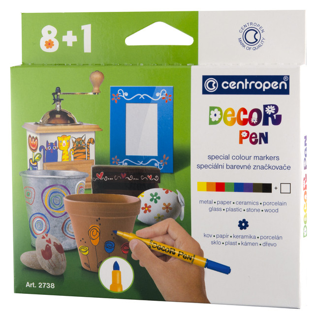 Sada popisovačov DECOR Centropen 2738/8+1