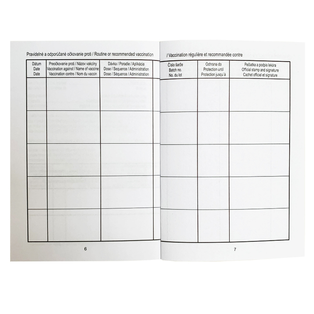 619 Medzinárodný očkovací preukaz