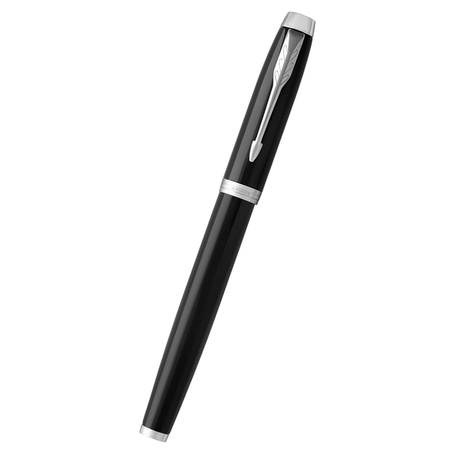 Parker IM lesklé čierne plniace pero zo strieb. klipom CT FP