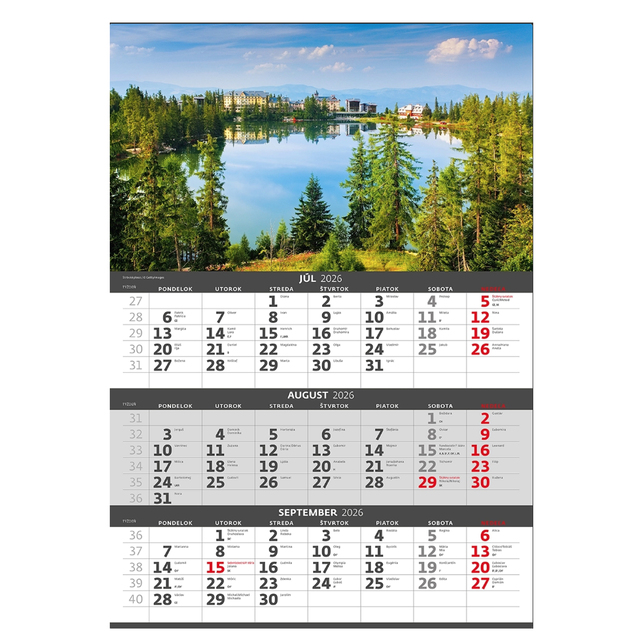 Trojmesačný kalendár nástenný Slovensko 2026, N320-26