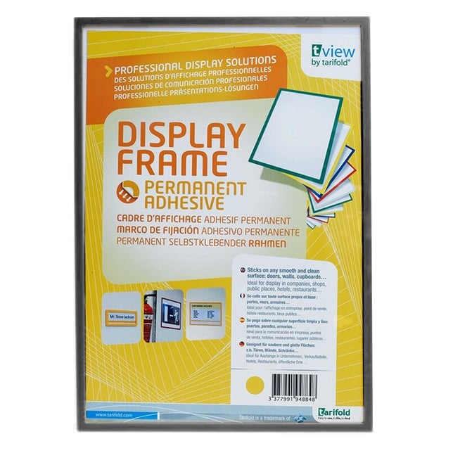 Plastová tabuľa s magnetom A5, šedý rám