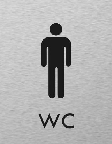 Štítok na dvere strieb.mat. 7x9cm Picto / WC muži