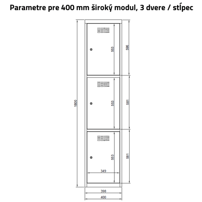 SUS432W Šatníková skriňa 6 priehradok 180x120