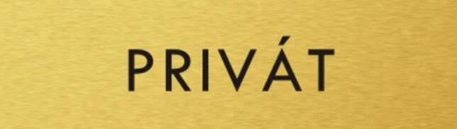 Štítok na dvere zlat.mat. 4x14cm text / PRIVÁT