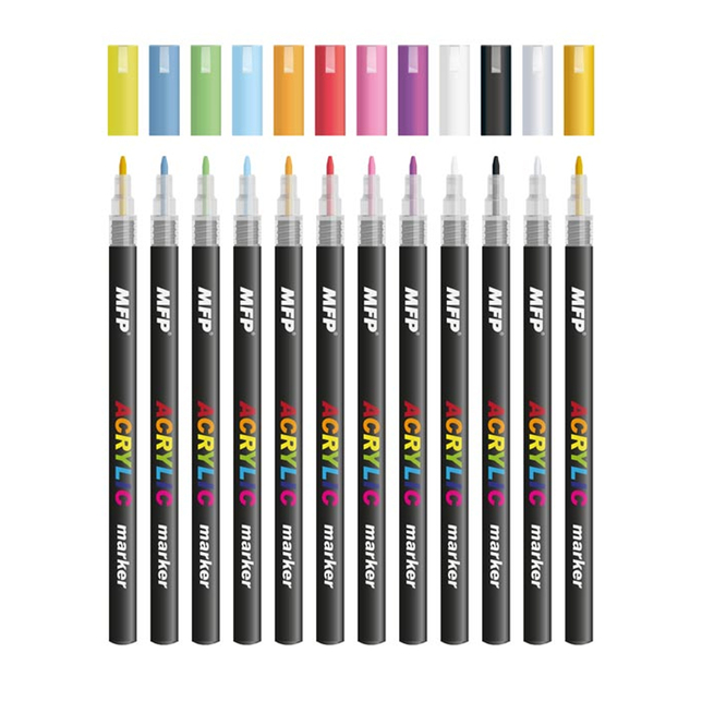 Akrylový popisovač 1mm MFP sada 12ks